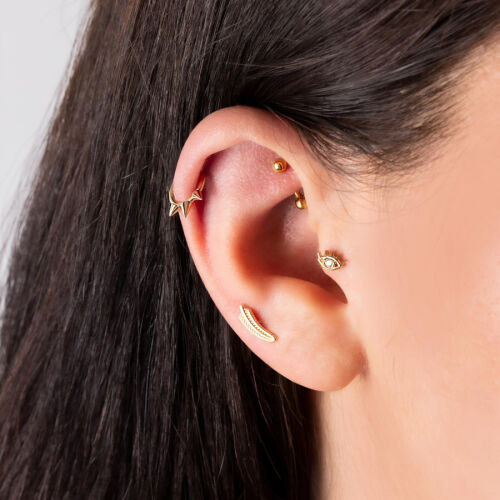 Göz Altın Tragus Piercing - 2