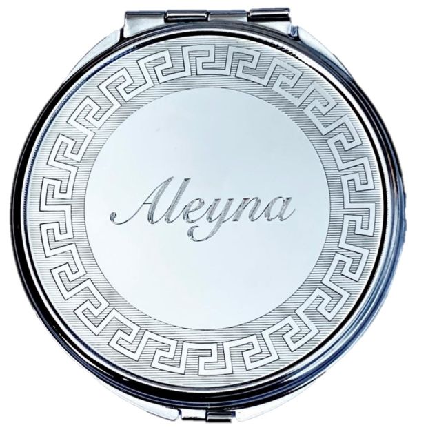  Greek Patterned Personalized Name Bag Mirror