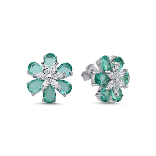 CNG Jewels - Green Papatya Bayan Gümüş Küpe