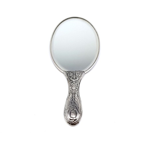 Gül Desenli Gümüş El Aynası No 2 - Thumbnail