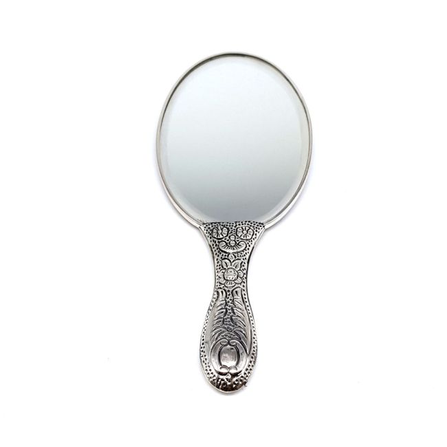 Gül Desenli Gümüş El Aynası No 2