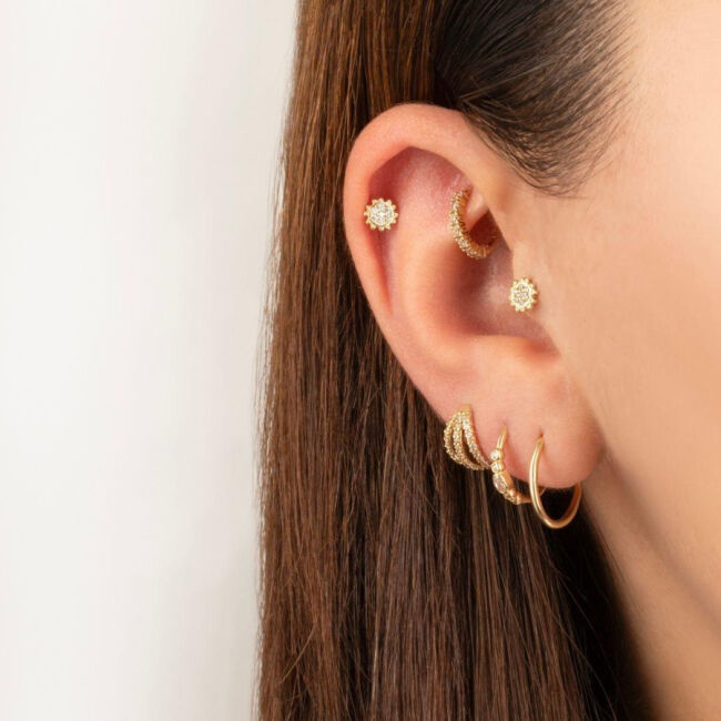 Güneş Altın Tragus Küpe - 2