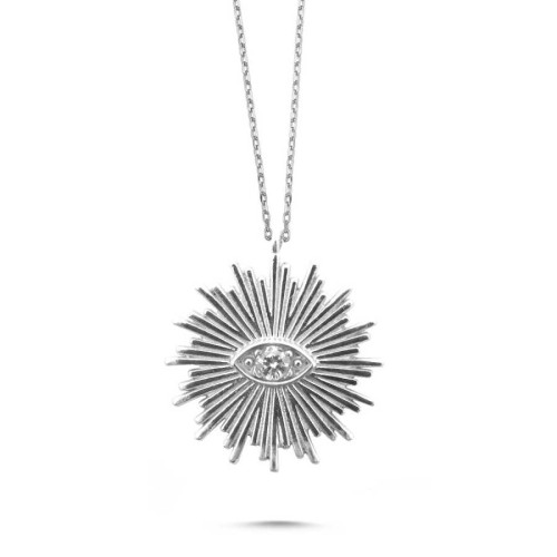 CNG Jewels - Güneş Sembolü Gümüş Bayan Kolye