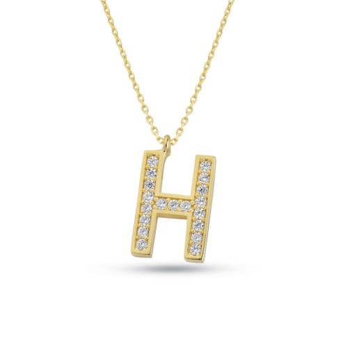 CNG Jewels - H Harfi Taşlı Altın Kolye
