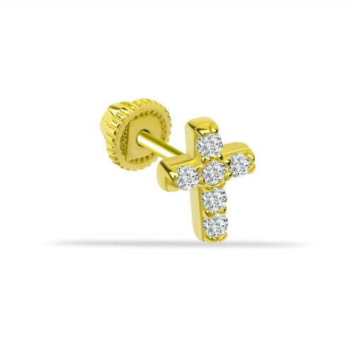 Haç Altın Helix Piercing - CNG Jewels
