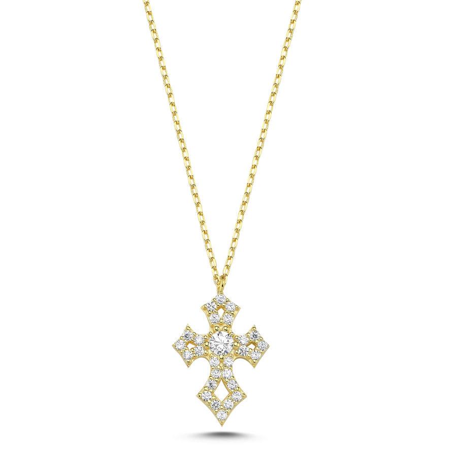 Cross Gold Silver Women's Necklace - CNG Jewels
