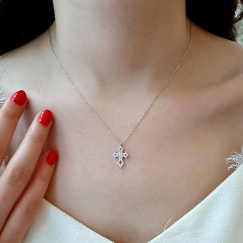 Cross Silver Women's Necklace - CNG Jewels (1)