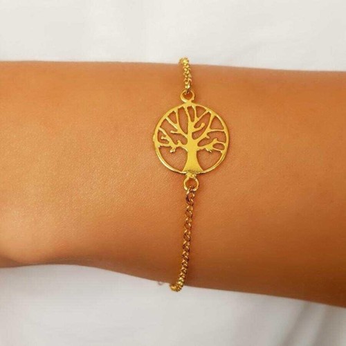 Hayat Ağacı Gold Kadın Gümüş Bileklik - CNG Jewels (1)