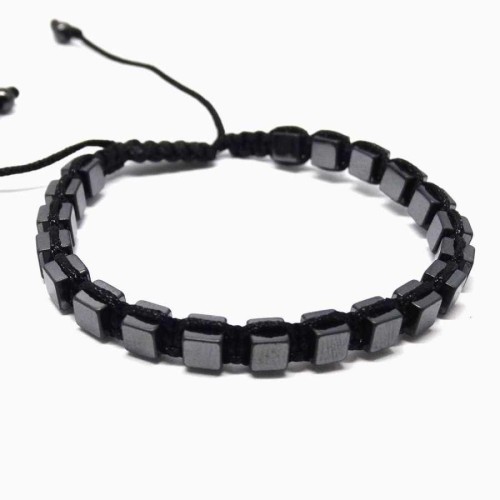 Hematit Taşlı Siyah Makrome Erkek Bileklik - 1