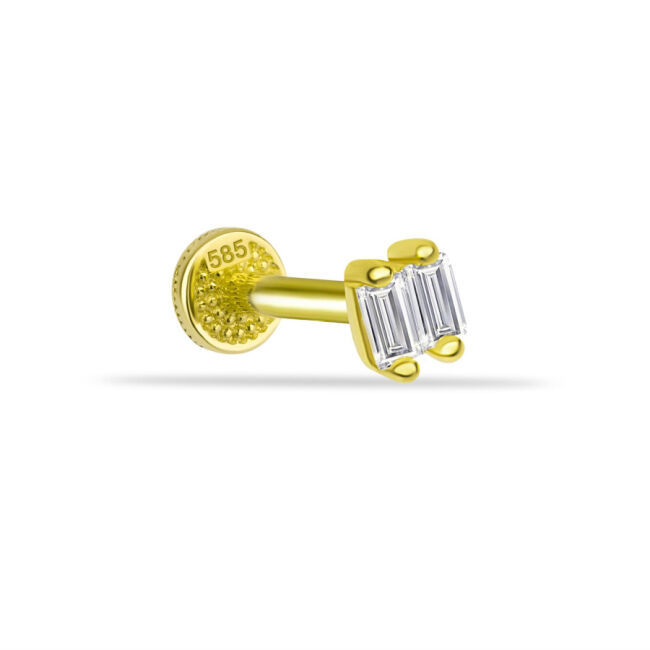 İkili Baget Altın Tragus Piercing - 1