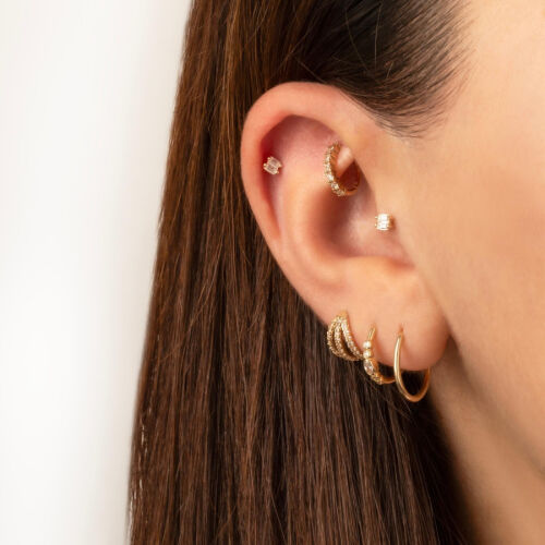 İkili Baget Altın Tragus Piercing - CNG Jewels (1)