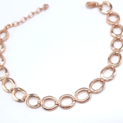 Rose Silver Anklet with Large Hoops - CNG Jewels (1)