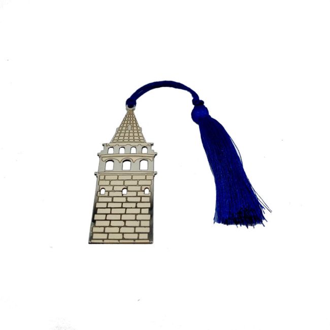 İstanbul Historical Place Galata Tower Handmade Silver Bookmark