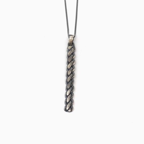 CNG Jewels - Kalın Örgü Çubuk Uzun Zincirli Gümüş Erkek Kolyesi