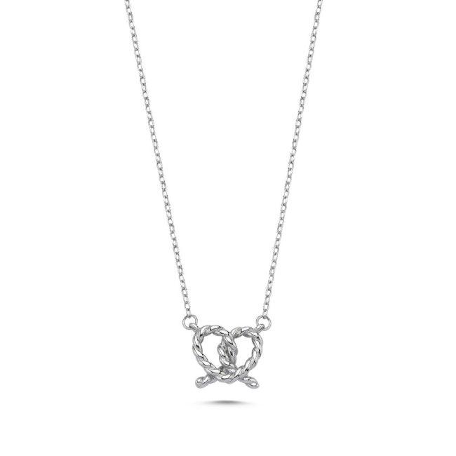 Heart Knot Women's Silver Necklace - 1