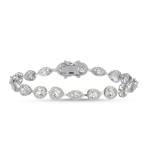 Heart Marquise Solitaire Light Flood Silver Waterway Bracelet - CNG Jewels (1)