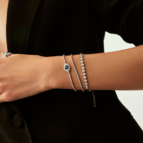 Kalp Su Yolu Kadın Gümüş Bileklik - 2