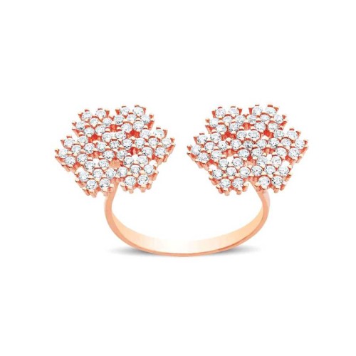 Two Snowflake Silver Women's Ring - CNG Jewels