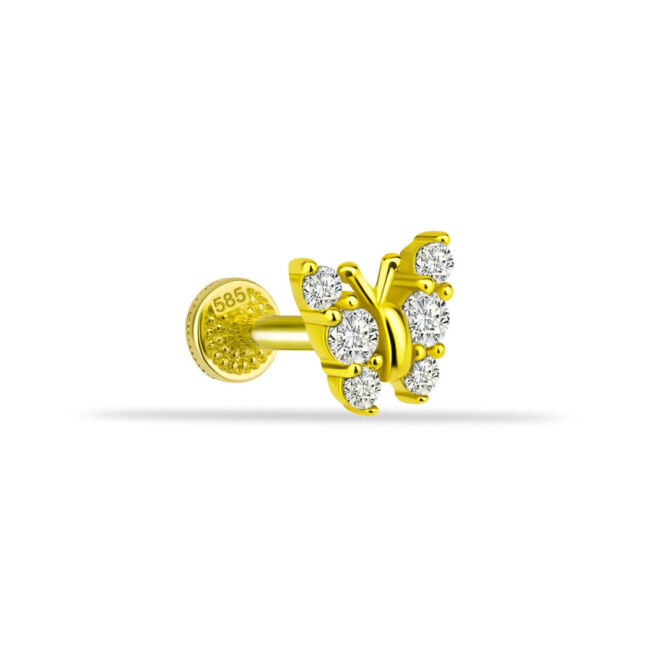 Kelebek Altın Tragus Piercing - 1
