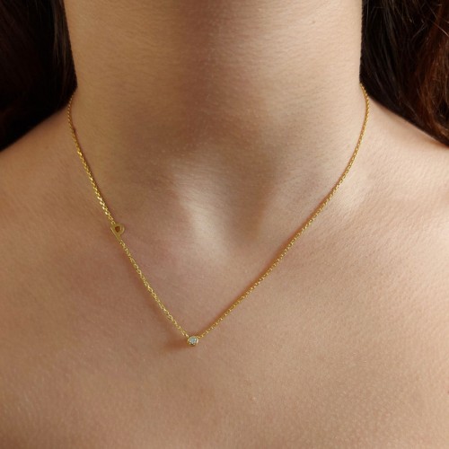 Kişiye Özel Harfli Tektaş Gümüş Kadın Kolye - CNG Jewels (1)