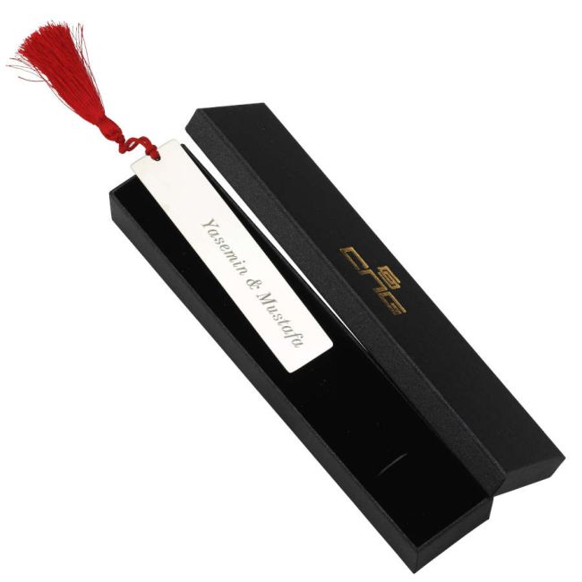 Kişiye Özel İsimli Plaka Gümüş Kaplama Kitap Ayracı - 3