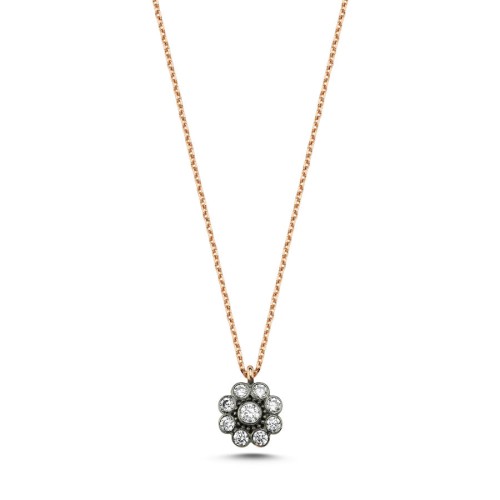 CNG Jewels - Küçük Gül Elmas Model Altın Kolye
