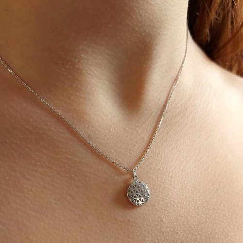 Küçük Yaşam Çiçeği Kadın Gümüş Kolye - 2