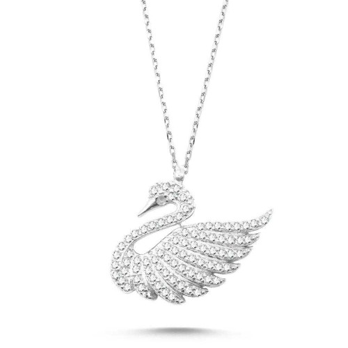 CNG Jewels - Kuğu Modeli Gümüş Bayan Kolye
