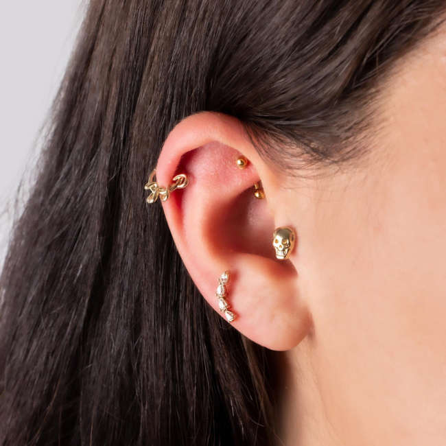 Kurukafa Altın Tragus Piercing - 2