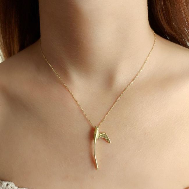 Kuş Tasarım Kadın Gümüş Kolye - 2