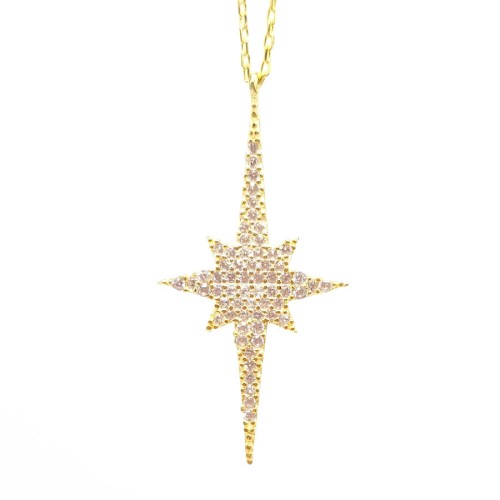 CNG Jewels - Kutup Yıldızı Gold Gümüş Kadın Kolye