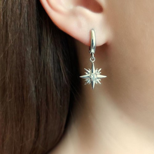 CNG Jewels - Kutup Yıldızı Gümüş Bayan Küpe