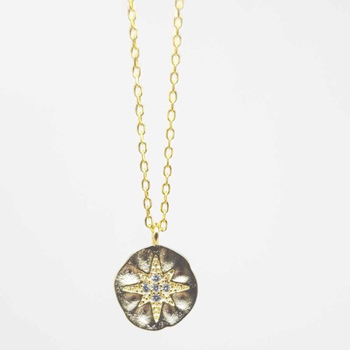 CNG Jewels - Kutup Yıldızlı Amorf Küçük Plaka Gümüş Bayan Kolye