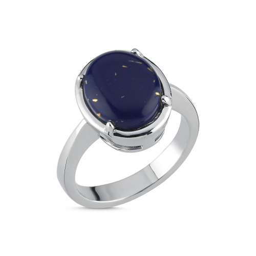 Lapis Lazuli Solitaire Women's Silver Ring - CNG Jewels