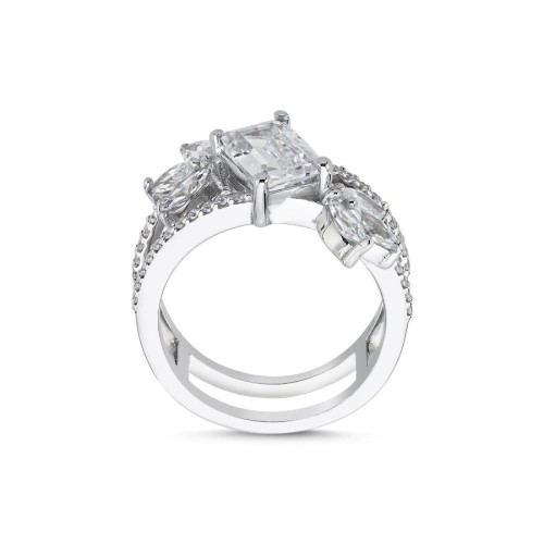 Lidia Baguette Stone Women's Silver Ring - CNG Jewels (1)