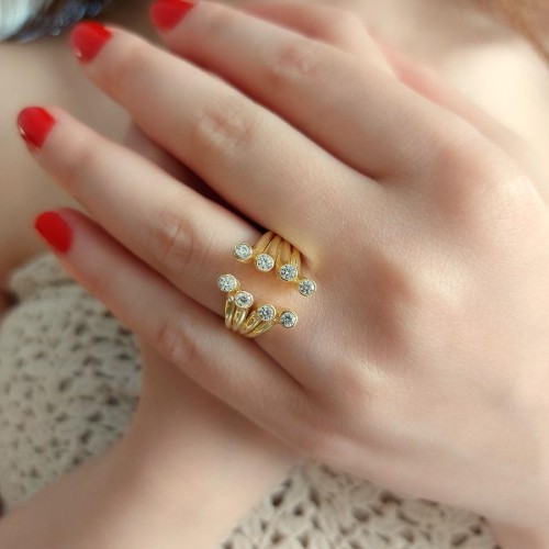 Lydia Stone Gold Silver Women's Ring - 1
