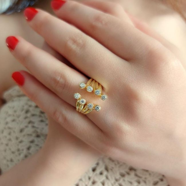 Lydia Stone Gold Silver Women's Ring - 1