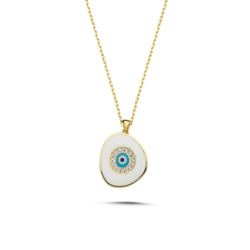 Lily White Eye Silver Women's Necklace - CNG Jewels