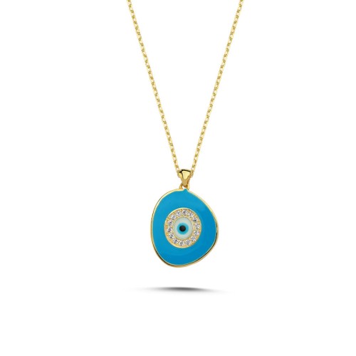 Lily Blue Göz Gümüş Kadın Kolye - 1