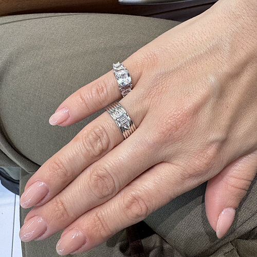Line Baguette Silver Women's Ring - CNG Jewels (1)