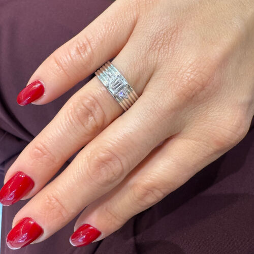 Line Baguette Silver Women's Ring - CNG Jewels (1)