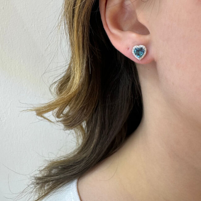 London Blue Kalp Tektaş Kadın Gümüş Küpe - 2