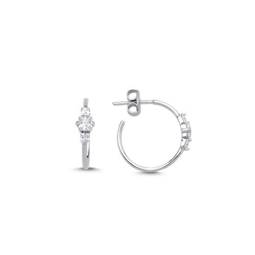 Luna Small Hoop Women's Silver Earrings - CNG Jewels