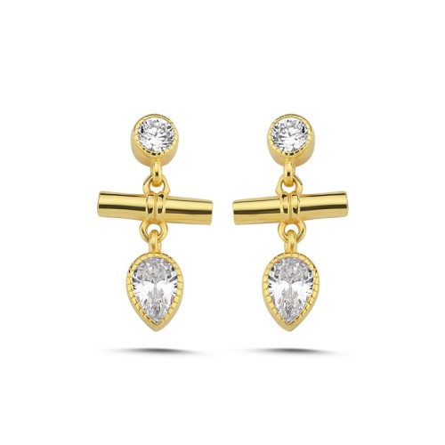 CNG Jewels - Marin Sallantılı Gold Kadın Gümüş Küpe