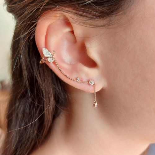 CNG Jewels - Mariposa Drop Stone Cuff Earrings