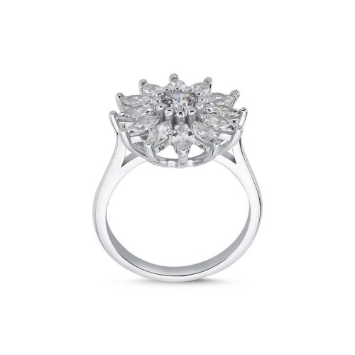 Marquise Sunflower Women's Silver Ring - CNG Jewels (1)
