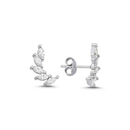 CNG Jewels - Markiz Minik Dal Gümüş Bayan Küpe