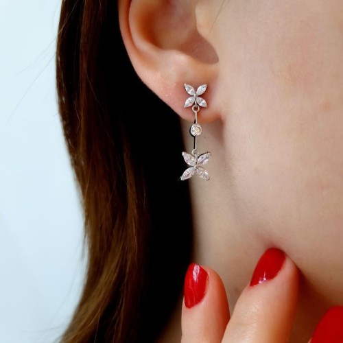 Marquise Roza Silver Women's Earrings - CNG Jewels (1)