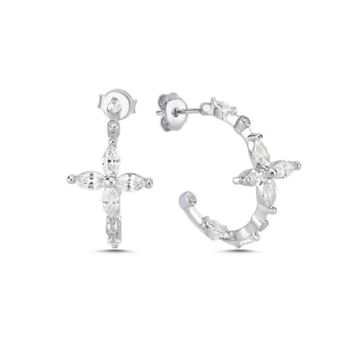 CNG Jewels - Markiz Roza Halka Gümüş Kadın Küpe