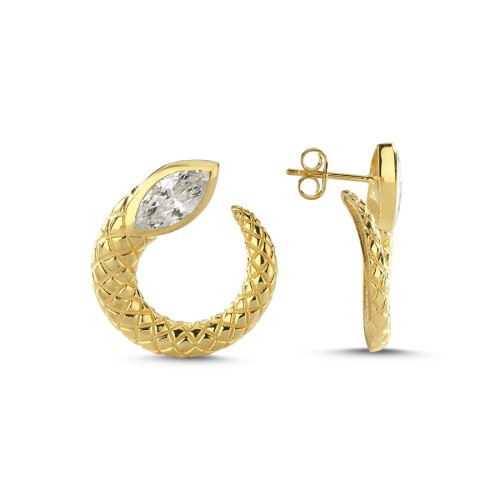 Marquise Snake C Gold Silver Women's Earrings - CNG Jewels (1)